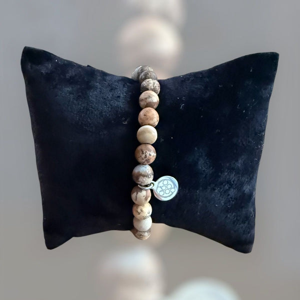 Armband mit Edelstahlanhänger (kleine Perlen)